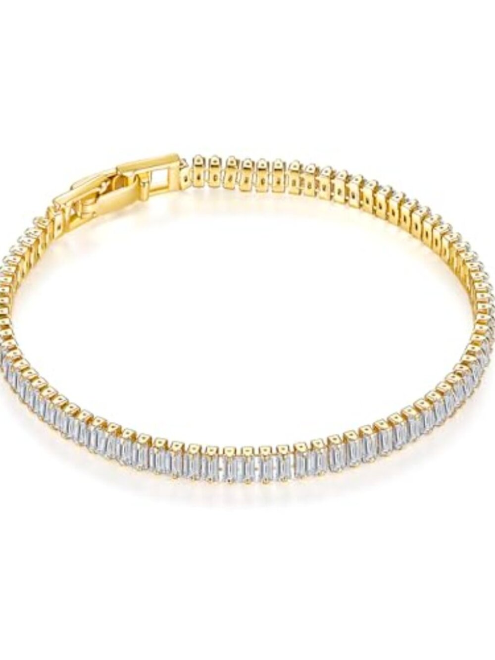 14K‎ Gold/White Gold Plated Cubic Zirconia Tennis Bracelet
